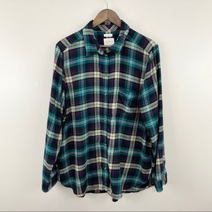 American Eagle Boyfriend Fit Plaid Button Down